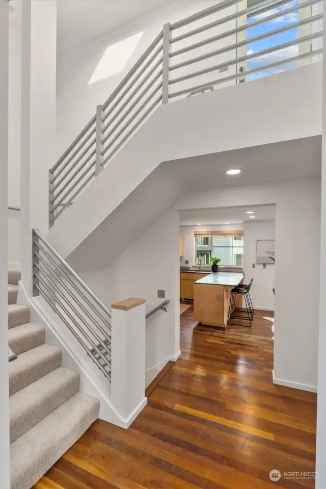 Staircase leading to your private rooftop deck