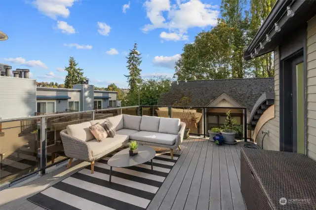 Fabulous rooftop deck complete with gas hookup for your BBQ