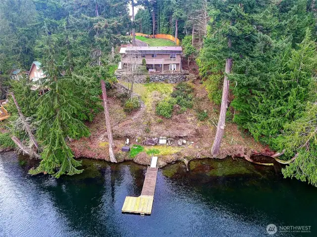 125' Lake frontage including a 40' private dock.