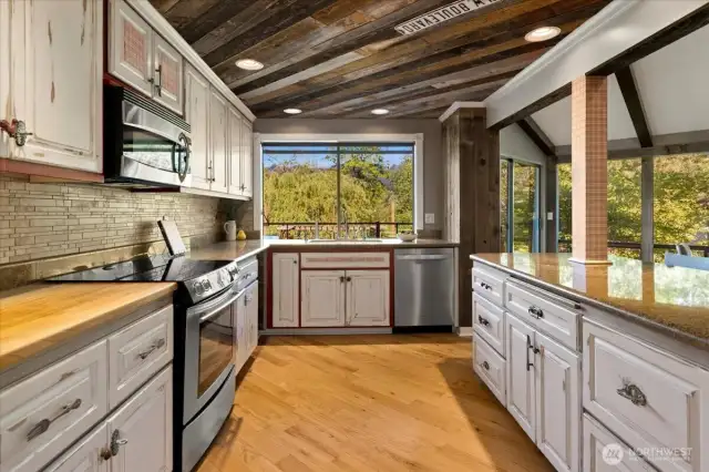 Plenty of cabinets and counter space. Well appointed kitchen