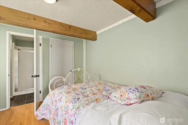 Main-level junior suite with ¾ bath.