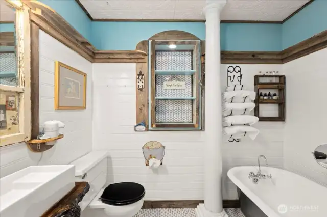 Full bath in the lower level.