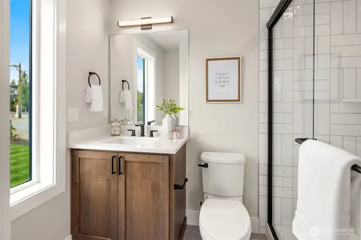 3/4 bath attached to second floor guest suite