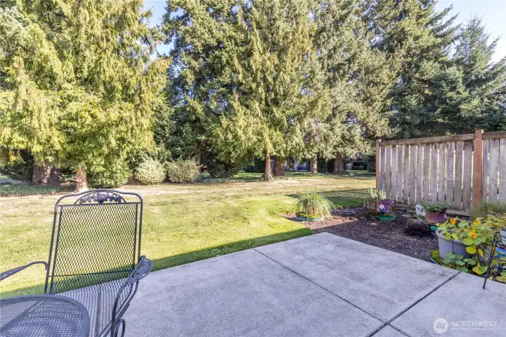 Your private patio has a peaceful view of the community greenbelt