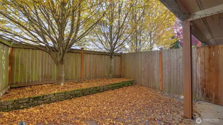 Private fully fenced patio entry