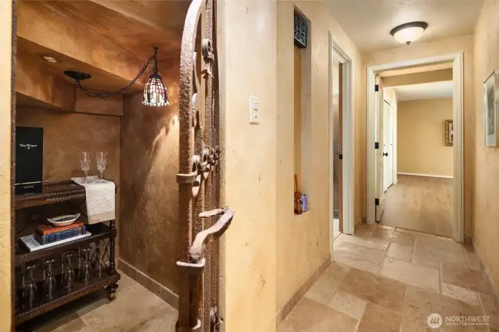 This wine closet is a stylish way to display your collection.