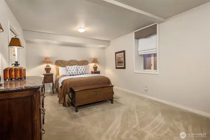 Spacious bedroom in the lower level.