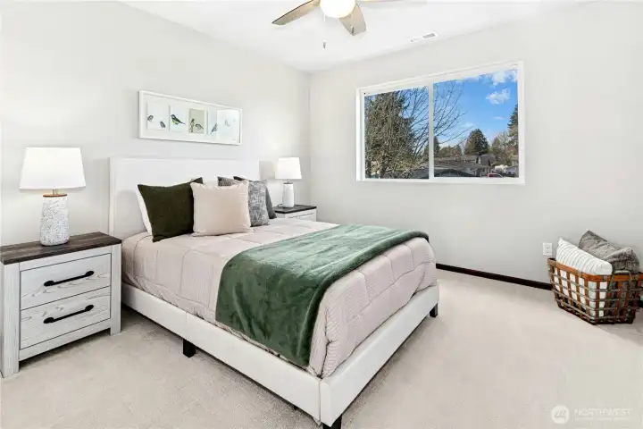 Bedroom #2 with ceiling fan