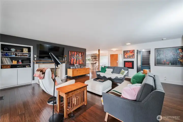 Living room with built-ins