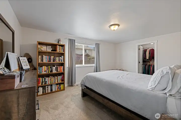Primary bedroom with bathroom and walk in closet!