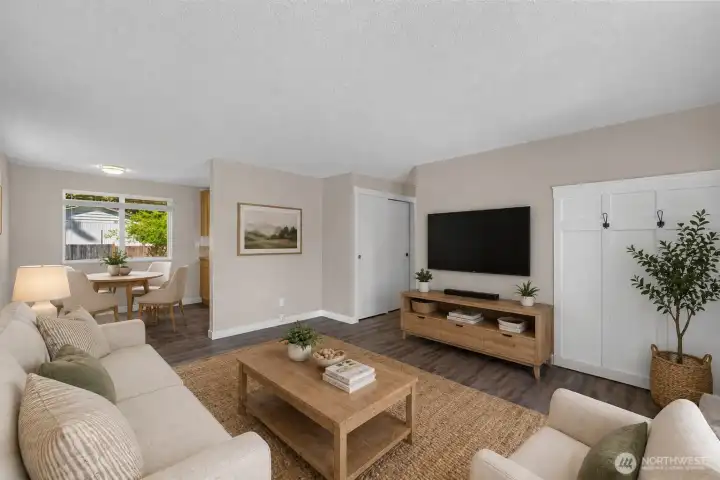 Another view of the virtually staged living room