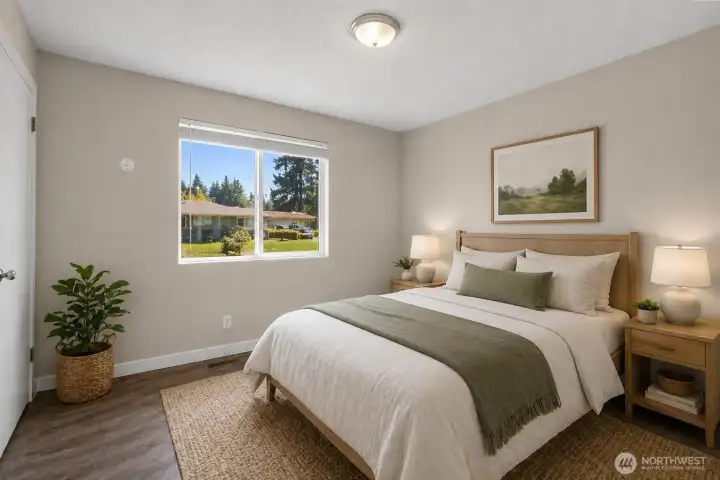 Virtually staged second bedroom