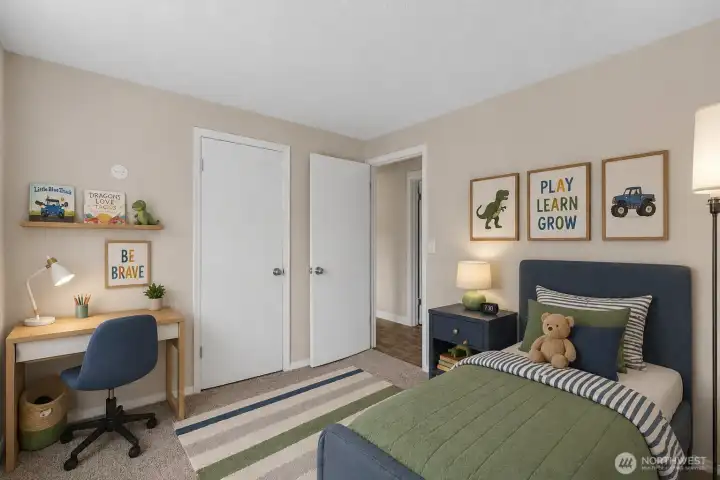 Virtually staged third bedroom