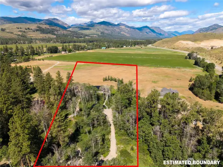 Contemporary Winthrop home on five level acres overlooking the Mazama view corridor.