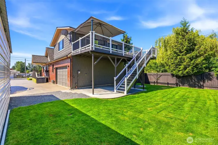 Railings are Timber Tech composite w/ pre-cast concrete stairs Railings are Timber Tech composite w/ pre-cast concrete stairs