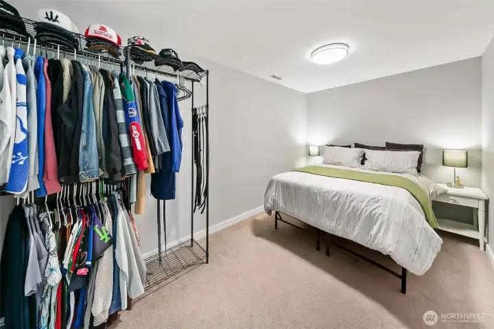 Lower level flex room currently used as a bedroom