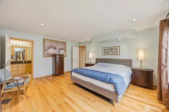 Large Primary bedroom and walk in closet with attached fully remodeled bath and exercise area Large Primary bedroom and walk in closet with attached fully remodeled bath and exercise area