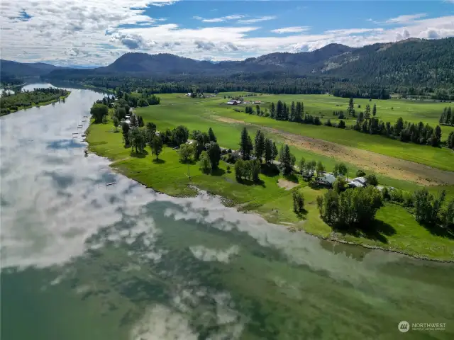 Peaceful River and Mountain Views