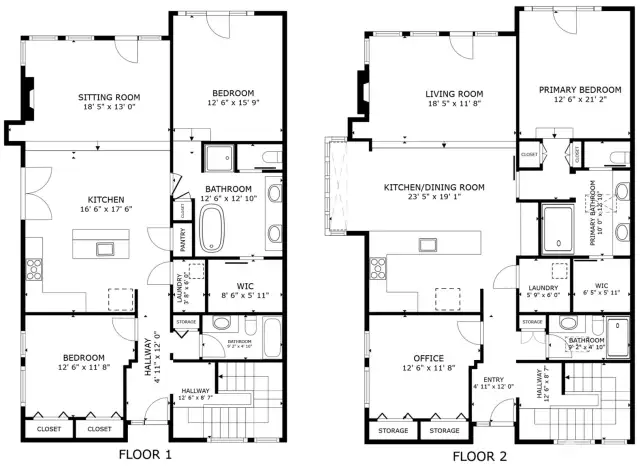 Floor plan of this amazing two-story Penthouse!