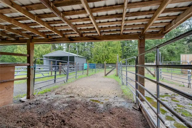 Outside view of the horse stalls