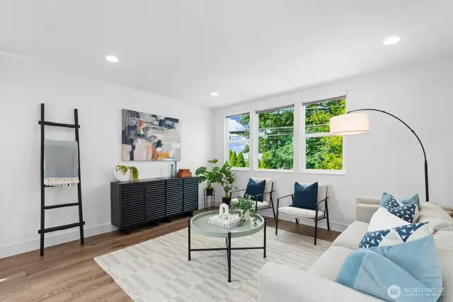 TV hook-up in wall behind art