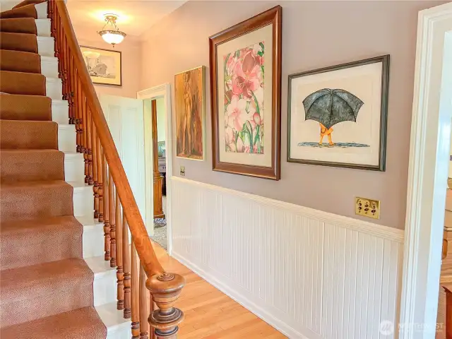 Let's go upstairs. Parlor and livingroom doors on right, hall to the formal dining...