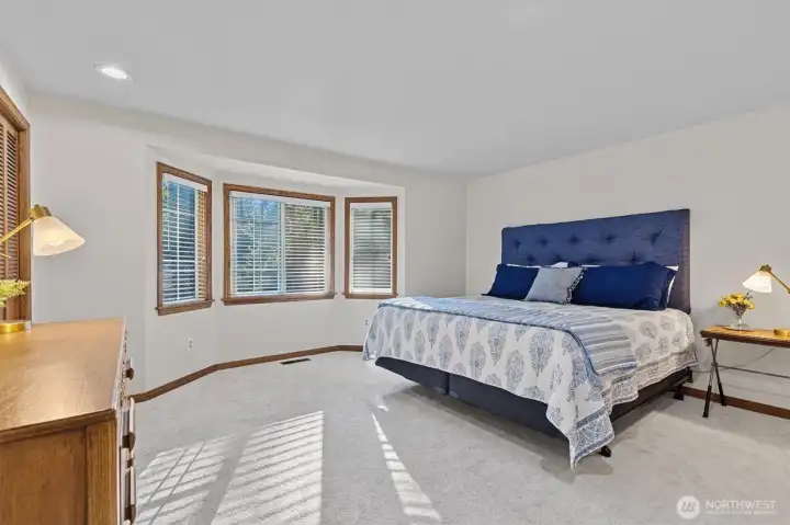 Bedroom #2 is large with a bay window.