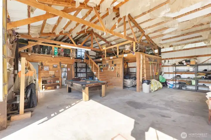 Plenty of storage space with a loft, a room used as a winter greenhouse space, and old stalls! The stalls have been sealed from the pasture, but the doors are still there if you want to convert them back to stalls easily!