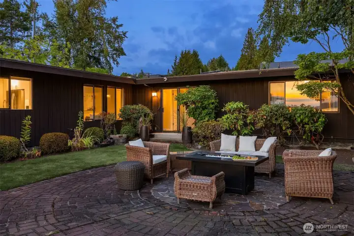 Private waterside courtyard.