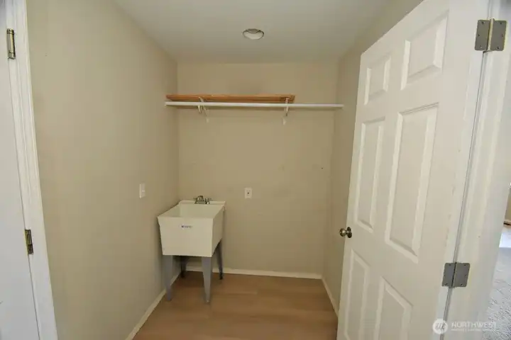 Utility room off garage