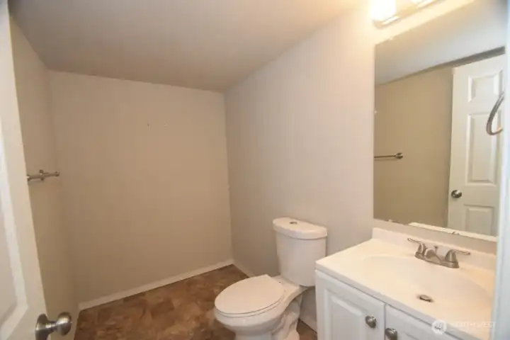 Large half bath lower level