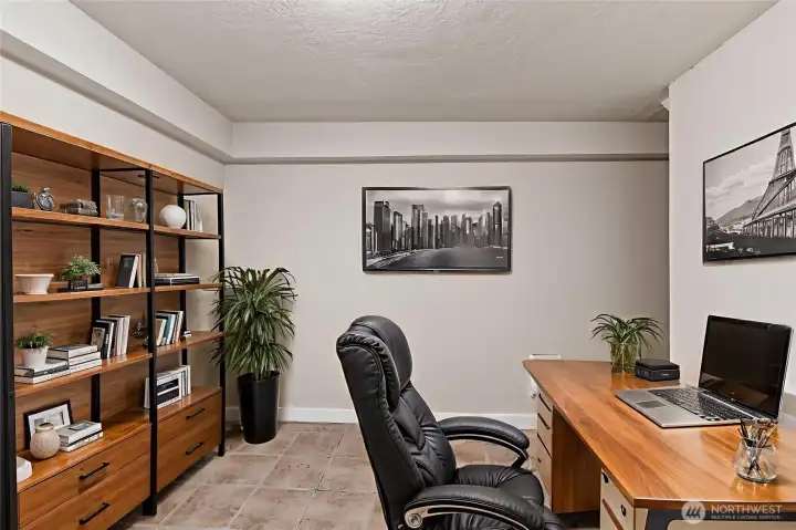 Virtually Staged Down stairs Office