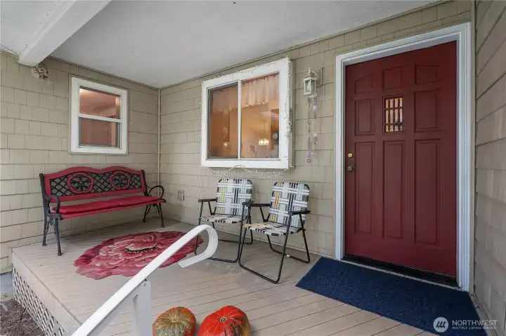 You'll appreciate the covered front porch!