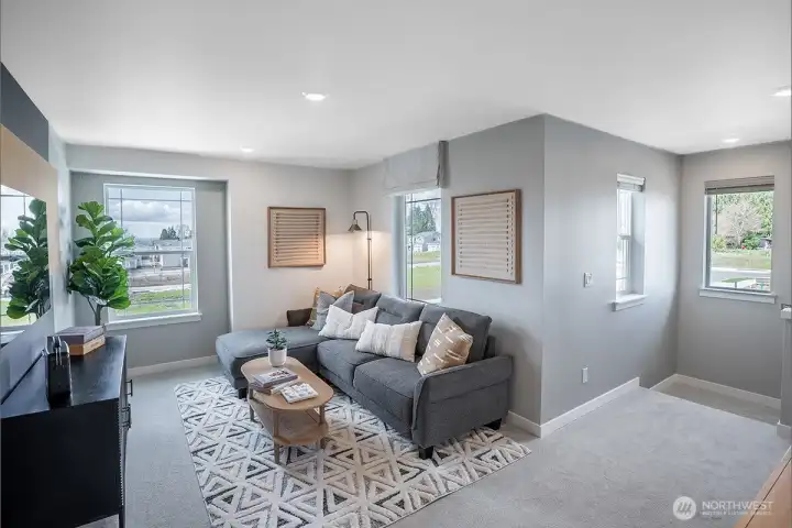 Model home, not of actual home. Loft space