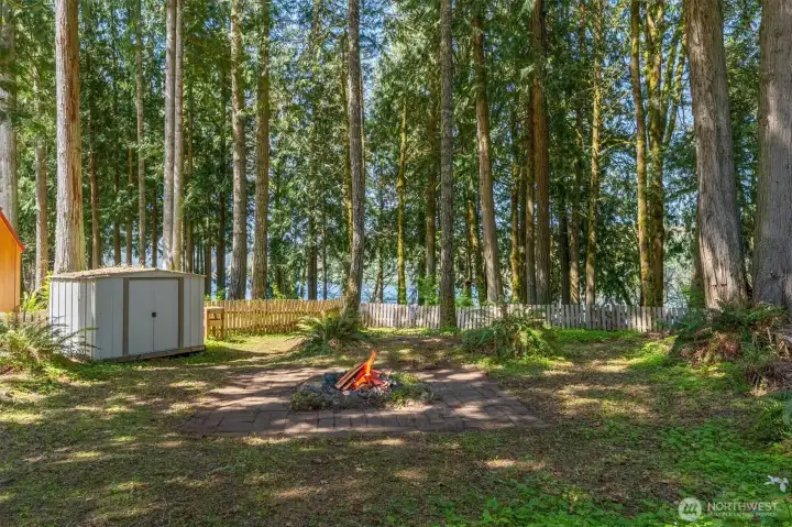 Large yard and approved firepit