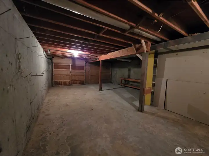 Interior of 2 car garage