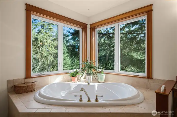 spacious primary walk-in closet