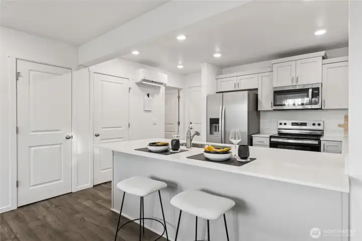 Center island anchors the open-concept.