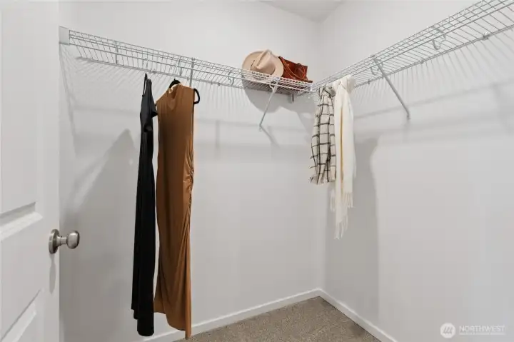 Walk-in closet off primary bedroom.
