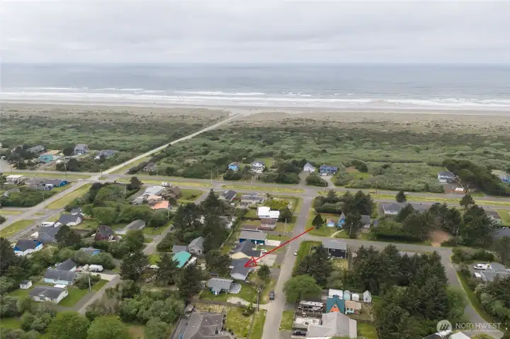 Just a short walk to the beach.