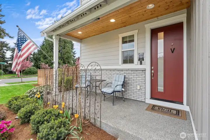 Inviting covered front porch
