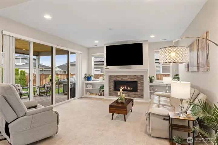 Enjoy seamless indoor/outdoor living with sliding doors allowing for easy access to the patio