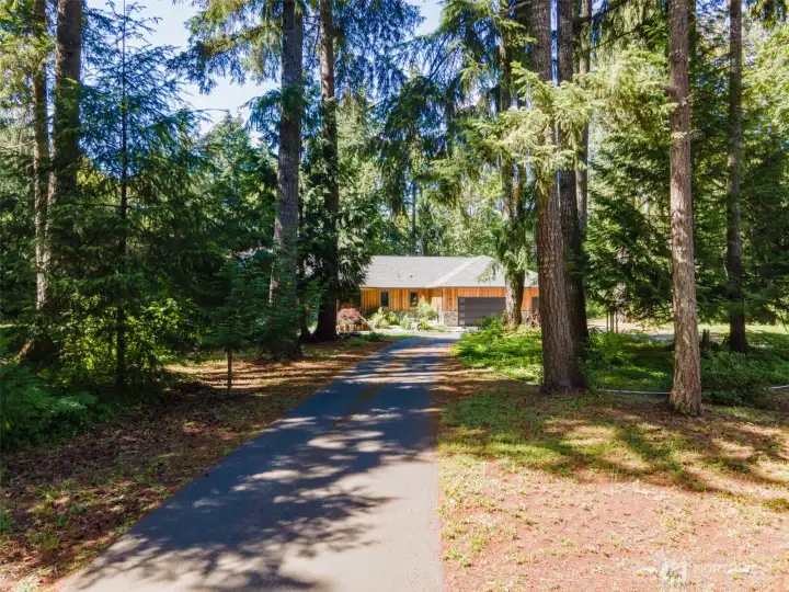 Long 1,500 ft asphalt driveway Long 1,500 ft asphalt driveway