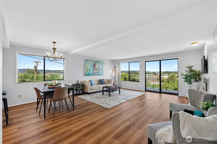 Newly installed luxury vinyl plank (LVP) flooring throughout the home.