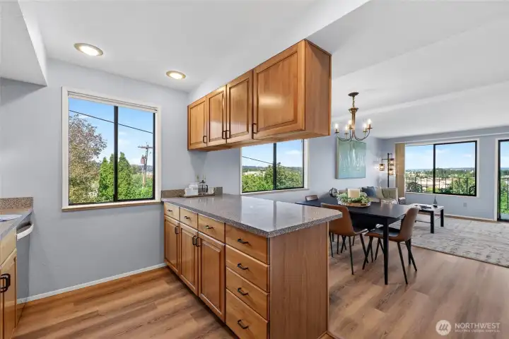 Warm and invitning space with great views from every area