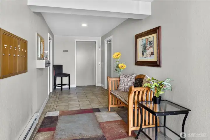 Secure lobby entrance w/elevator access