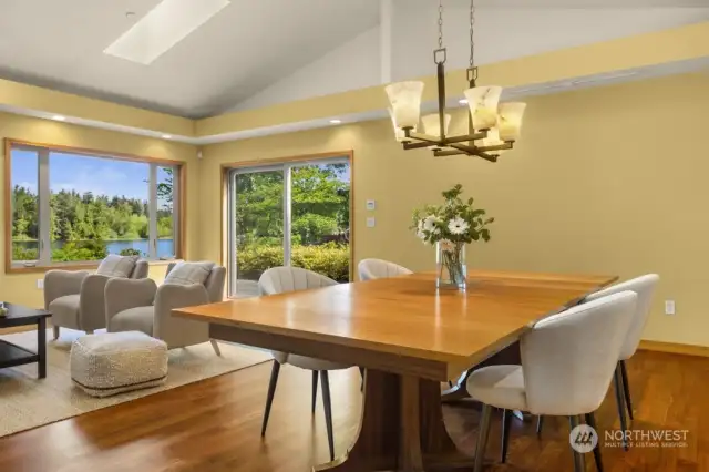 Large dining space flows into the living room making entertaining a breeze.