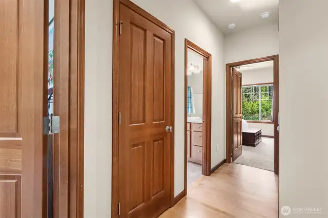 Solid wood doors and real wood trim.
