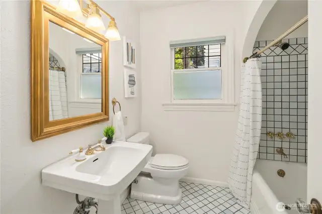 Main floor bath with beautiful tiles
