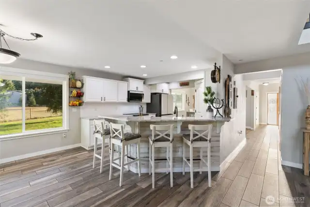 kitchen with eating bar